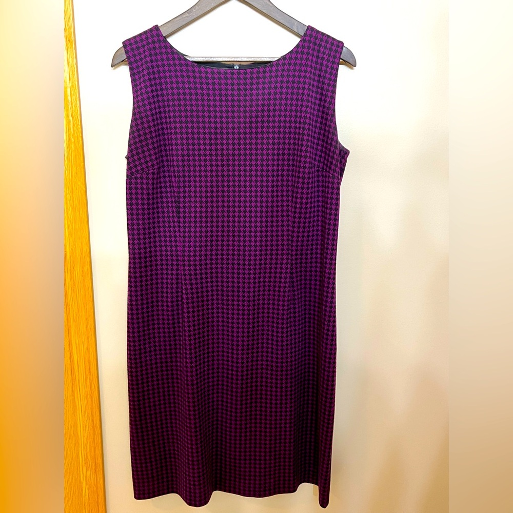 Jessica Purple Houndstooth Midi Dress